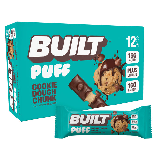 Built Bar Cookie Dough Chunk Puffs 12ct
