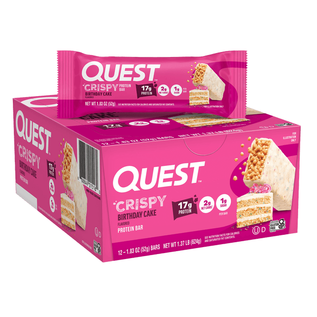 Quest Birthday Cake Crispy Hero Bars