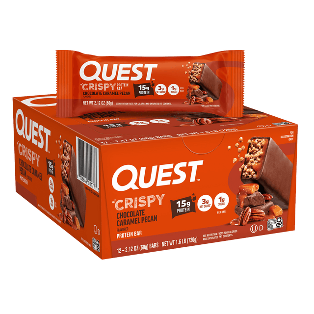 Quest Chocolate Caramel Pecan Crispy Hero Protein Bars