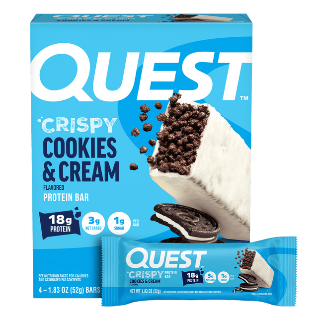 Quest Cookies & Cream Crispy Hero Protein Bars