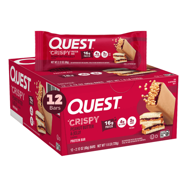 Quest Peanut Butter & Jelly Crispy Hero Protein Bars