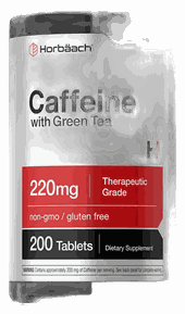 Horbaach Caffeine Pills 220mg with Green Tea 200 Tablets
