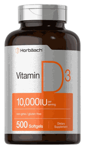Horbaach Vitamin D 10000 IU Per Serving 500 Softgels