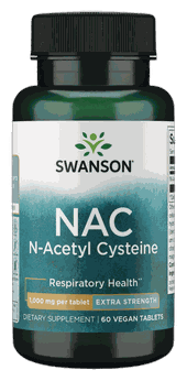Swanson Vitamins NAC N-Acetyl Cysteine Extra Strength 1000 mg 60 Vegan Tabs
